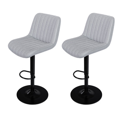 Swivel Bar Stools with Adjustable Height (35.03 - 43.7 Inches), Backrest, and Soft Knit Fabric - Ideal for Kitchen Island, Bar Counter, Dining Room, Grey(Set of 2) - 1st Choice Furniture Direct