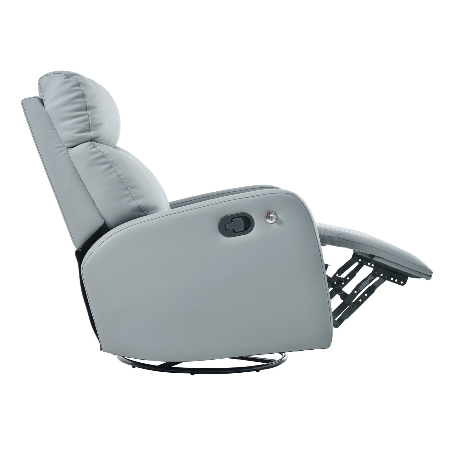 Swivel Rocker Recliner Chair,360 Degree Nursery Rocking Chair,Glider Chair,Modern Small Rocking Swivel Recliner Chair for Bedroom,Living Room Chair Home Theater Seat,Phone Holder(Blue - gray) - 1st Choice Furniture Direct
