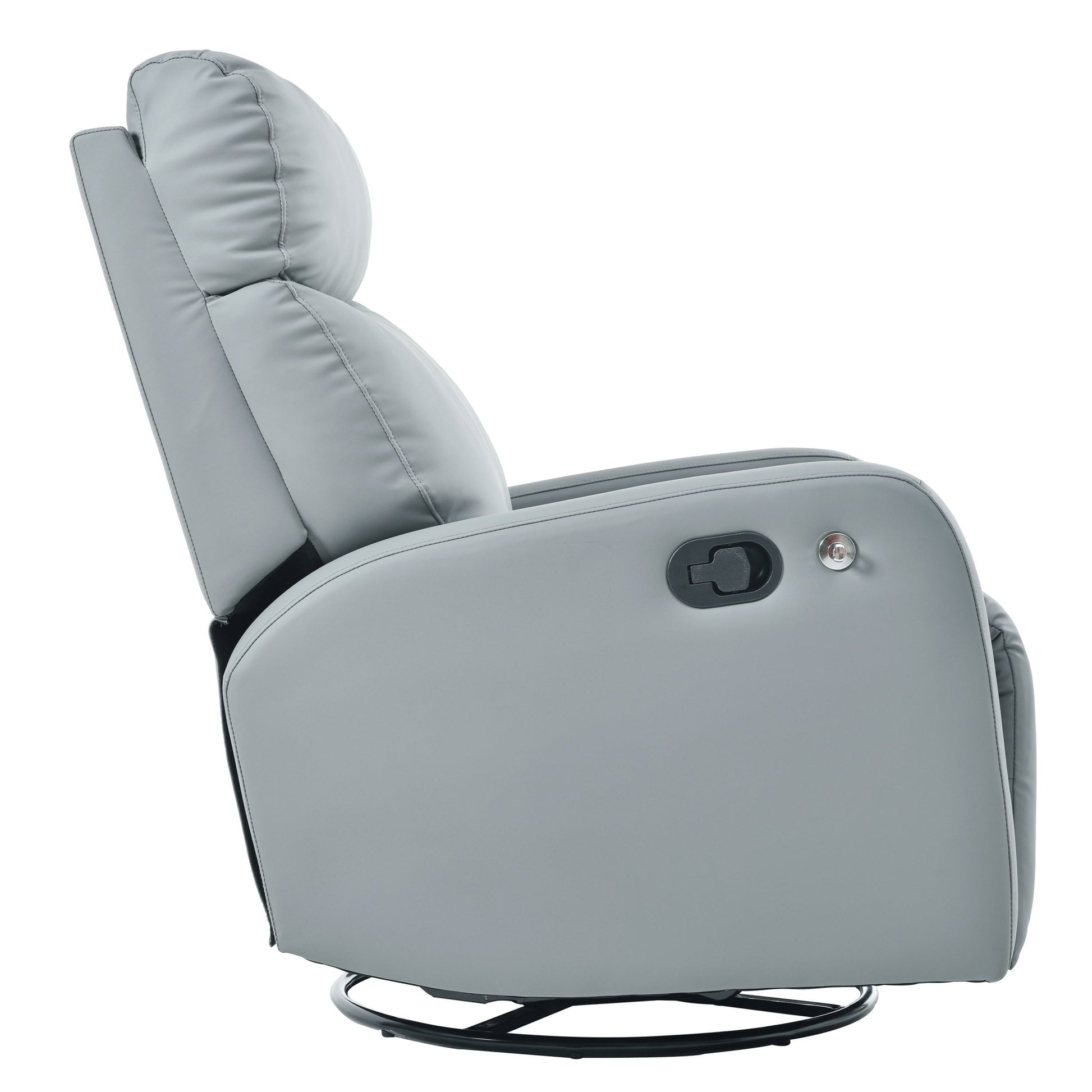 Swivel Rocker Recliner Chair,360 Degree Nursery Rocking Chair,Glider Chair,Modern Small Rocking Swivel Recliner Chair for Bedroom,Living Room Chair Home Theater Seat,Phone Holder(Blue - gray) - 1st Choice Furniture Direct