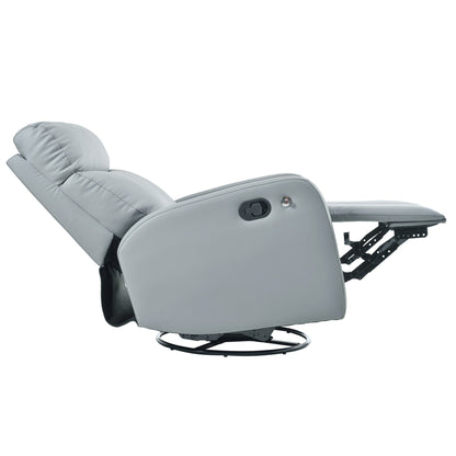 Swivel Rocker Recliner Chair,360 Degree Nursery Rocking Chair,Glider Chair,Modern Small Rocking Swivel Recliner Chair for Bedroom,Living Room Chair Home Theater Seat,Phone Holder(Blue - gray) - 1st Choice Furniture Direct