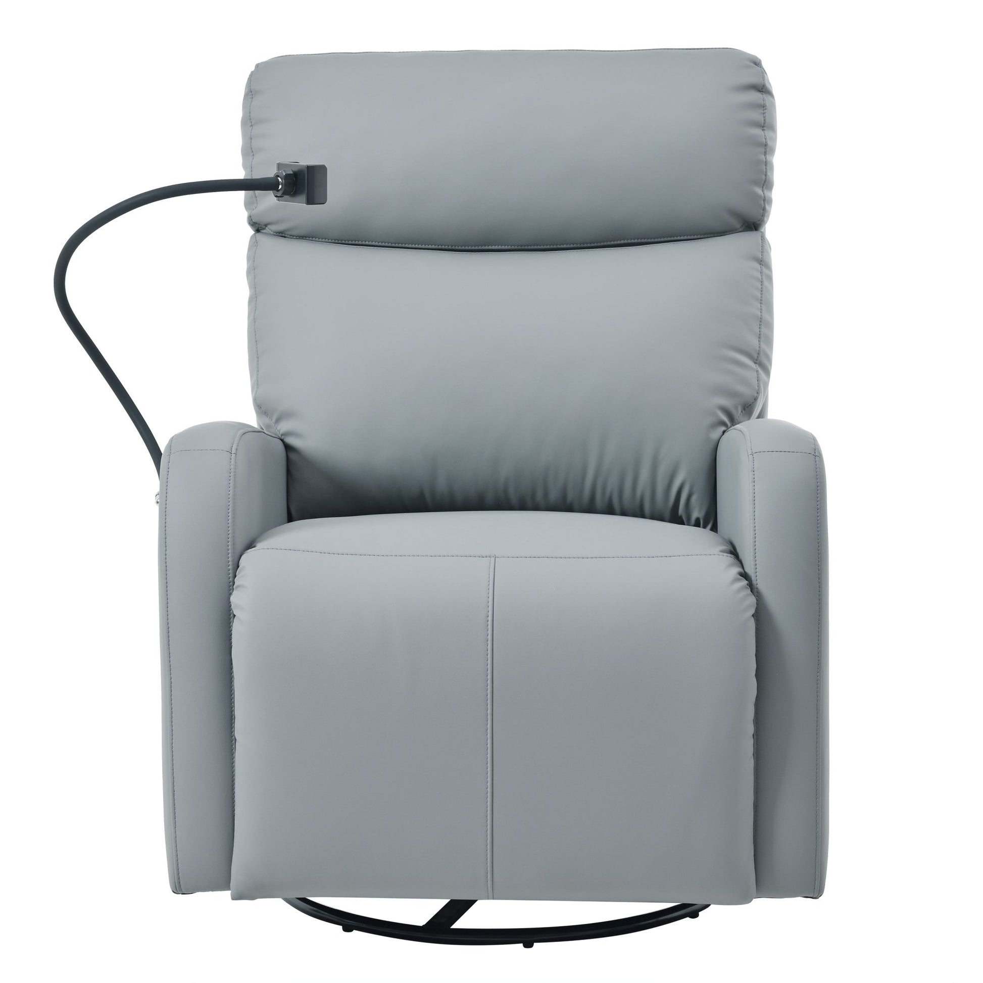Swivel Rocker Recliner Chair,360 Degree Nursery Rocking Chair,Glider Chair,Modern Small Rocking Swivel Recliner Chair for Bedroom,Living Room Chair Home Theater Seat,Phone Holder(Blue - gray) - 1st Choice Furniture Direct