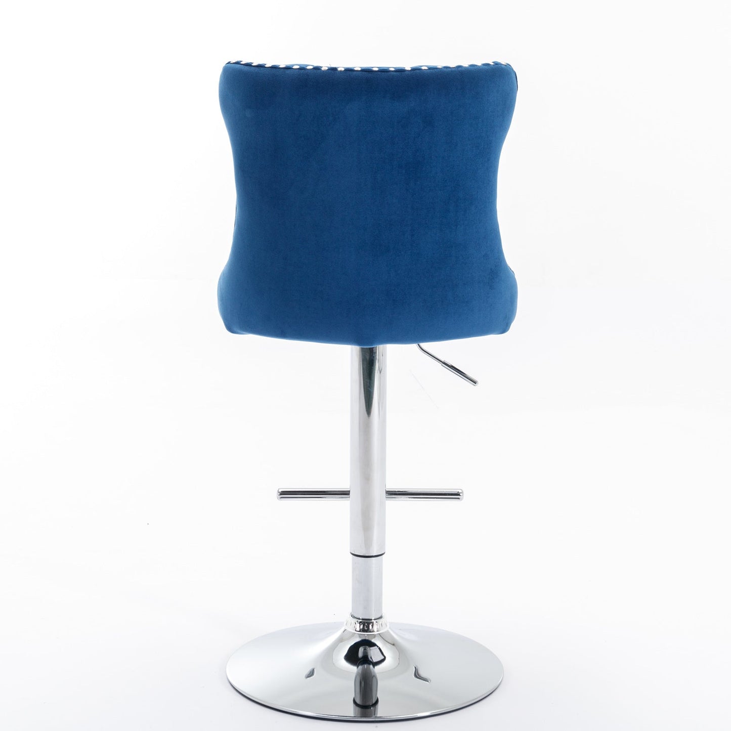Swivel Velvet Barstools Adjusatble Seat Height from 25 - 33 Inch, Chrome base Bar Stools with Backs Comfortable Tufted for Home Pub and Kitchen Island,Set of 2,AS1712BL,Blue - 1st Choice Furniture Direct