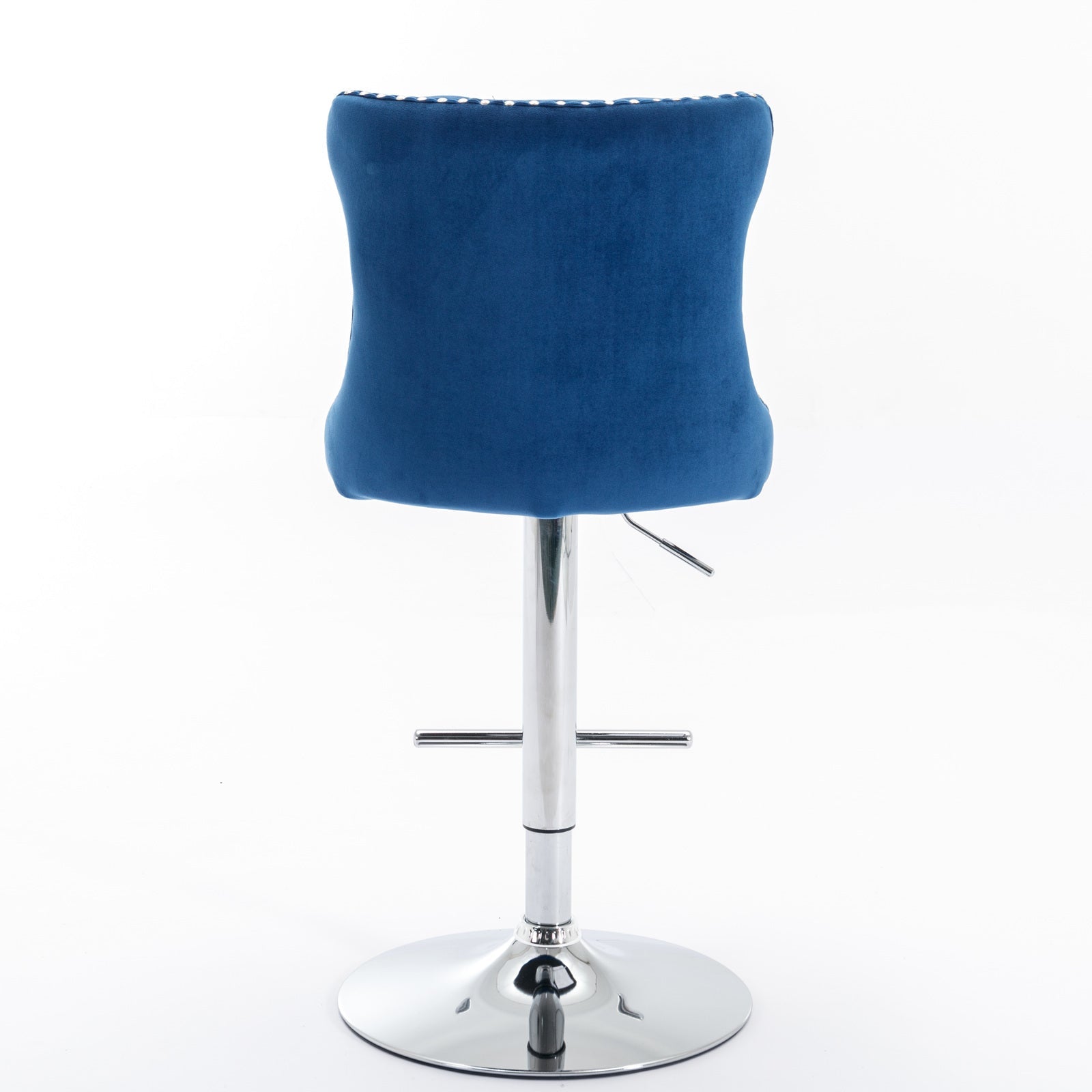 Swivel Velvet Barstools Adjusatble Seat Height from 25 - 33 Inch, Chrome base Bar Stools with Backs Comfortable Tufted for Home Pub and Kitchen Island,Set of 2,AS1712BL,Blue - 1st Choice Furniture Direct