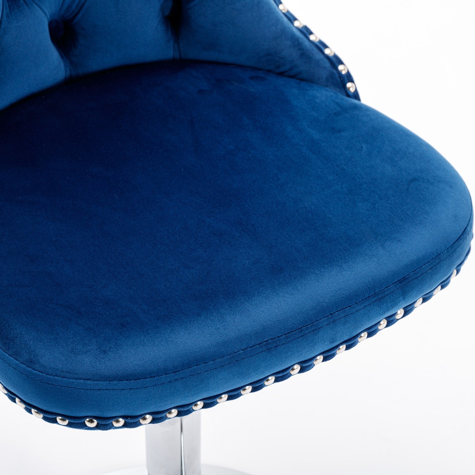 Swivel Velvet Barstools Adjusatble Seat Height from 25 - 33 Inch, Chrome base Bar Stools with Backs Comfortable Tufted for Home Pub and Kitchen Island,Set of 2,AS1712BL,Blue - 1st Choice Furniture Direct