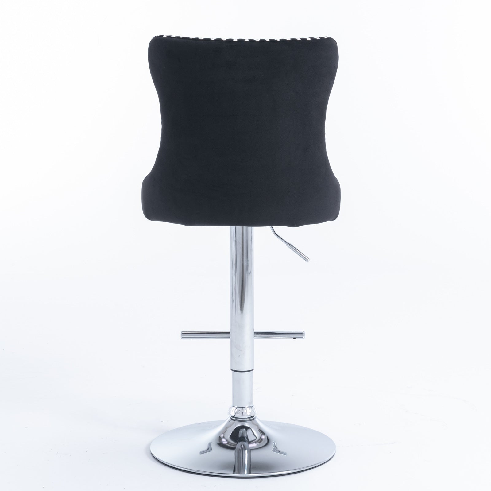 Swivel Velvet Barstools Adjusatble Seat Height from 25 - 33 Inch, Chrome base Bar Stools with Backs Comfortable Tufted for Home Pub and Kitchen Island,Set of 2,AS1712BK,Black - 1st Choice Furniture Direct