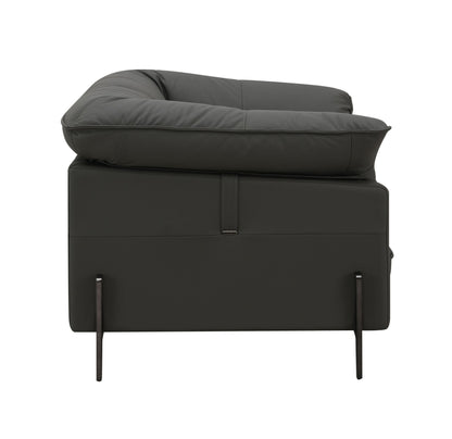 Tadi Black Top Grain Leather Chair - 1st Choice Furniture Direct