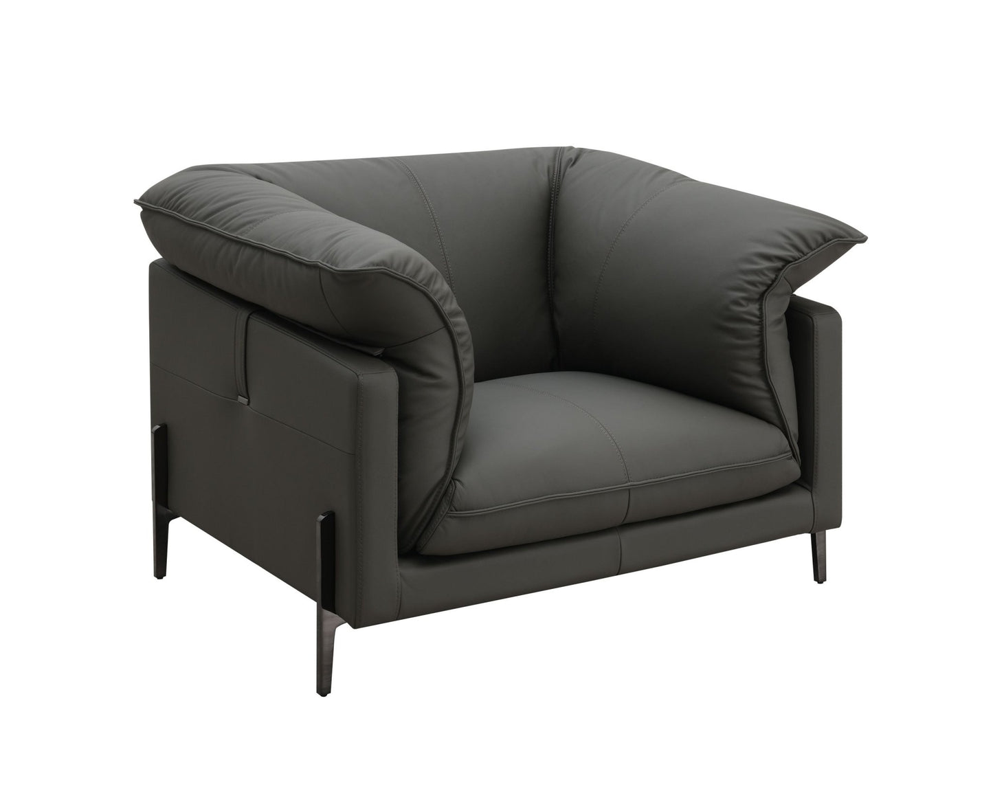 Tadi Black Top Grain Leather Chair - 1st Choice Furniture Direct