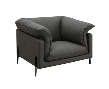 Tadi Black Top Grain Leather Chair - 1st Choice Furniture Direct