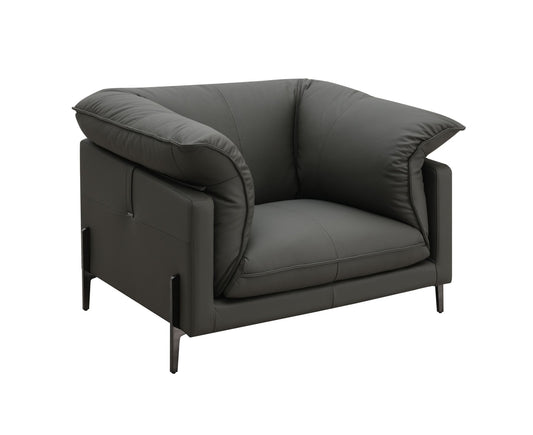 Tadi Black Top Grain Leather Chair - 1st Choice Furniture Direct