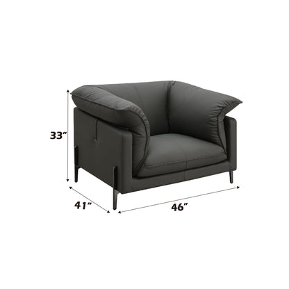 Tadi Black Top Grain Leather Chair - 1st Choice Furniture Direct