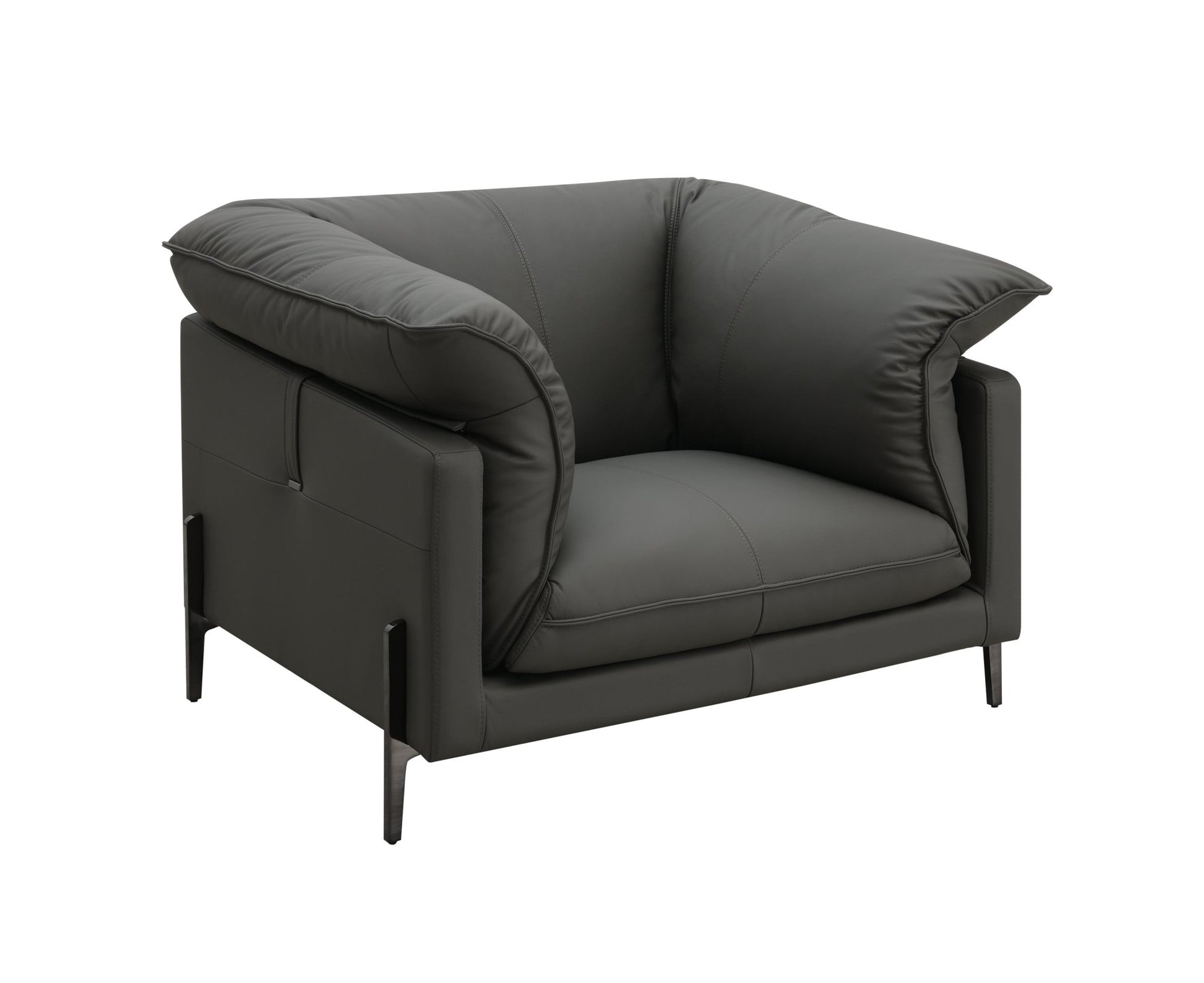 Tadi Black Top Grain Leather Chair - 1st Choice Furniture Direct