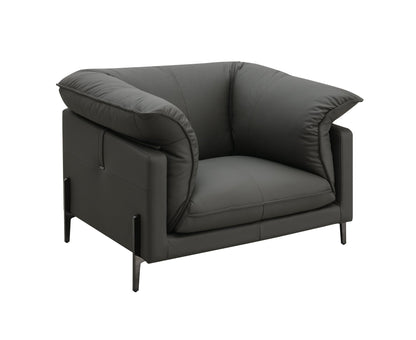 Tadi Black Top Grain Leather Chair - 1st Choice Furniture Direct