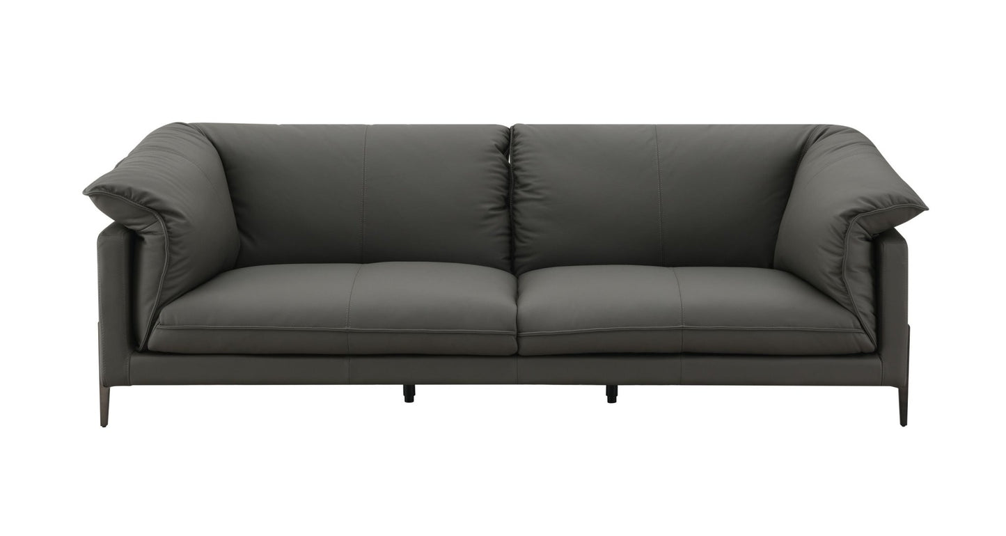 Tadi Black Top Grain Leather Loveseat - 1st Choice Furniture Direct