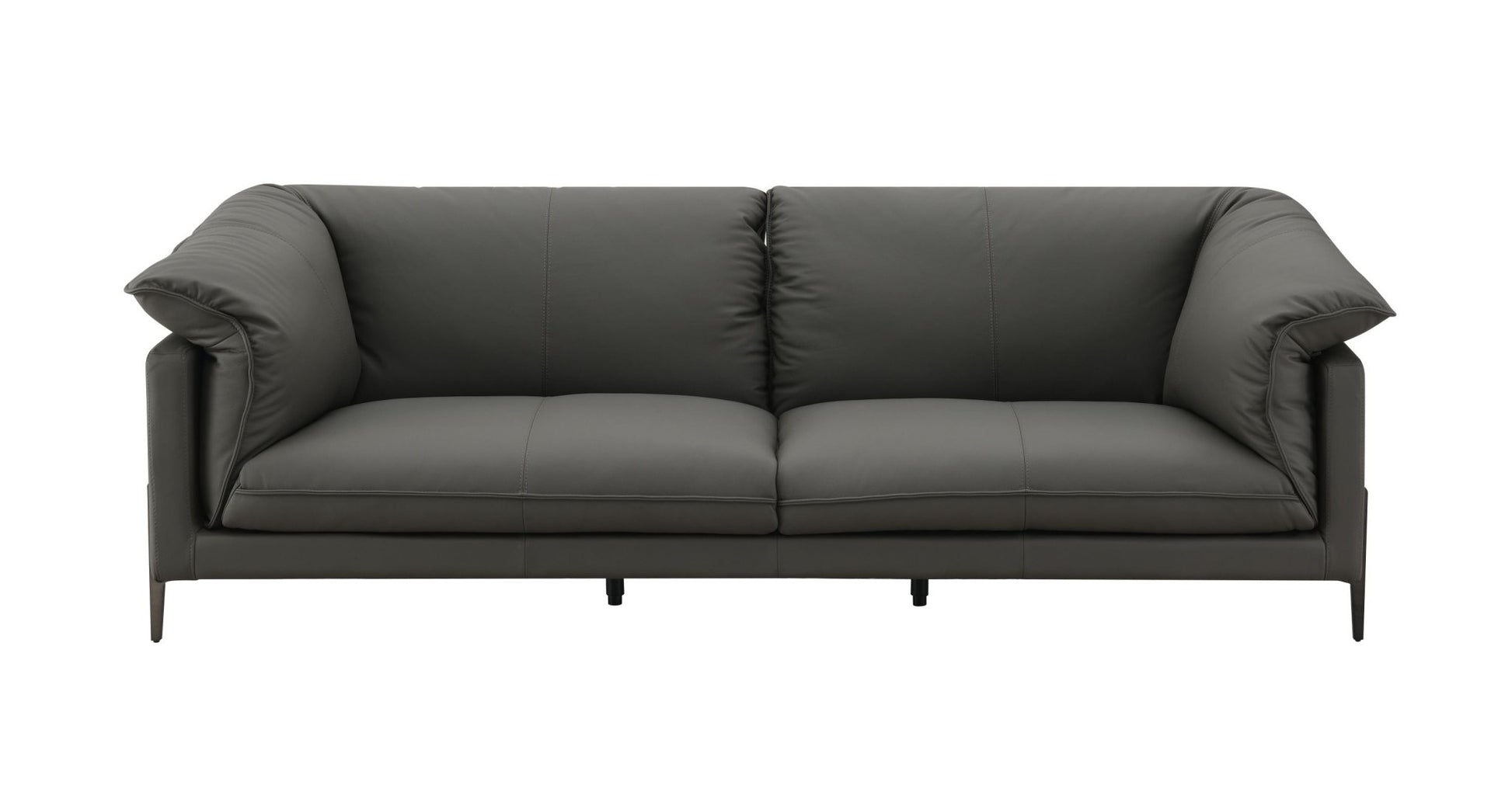 Tadi Black Top Grain Leather Loveseat - 1st Choice Furniture Direct