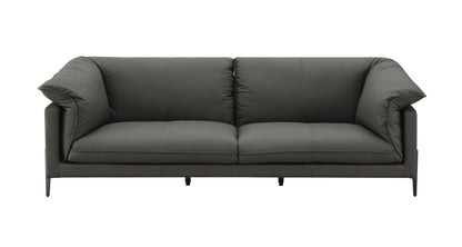 Tadi Black Top Grain Leather Loveseat - 1st Choice Furniture Direct