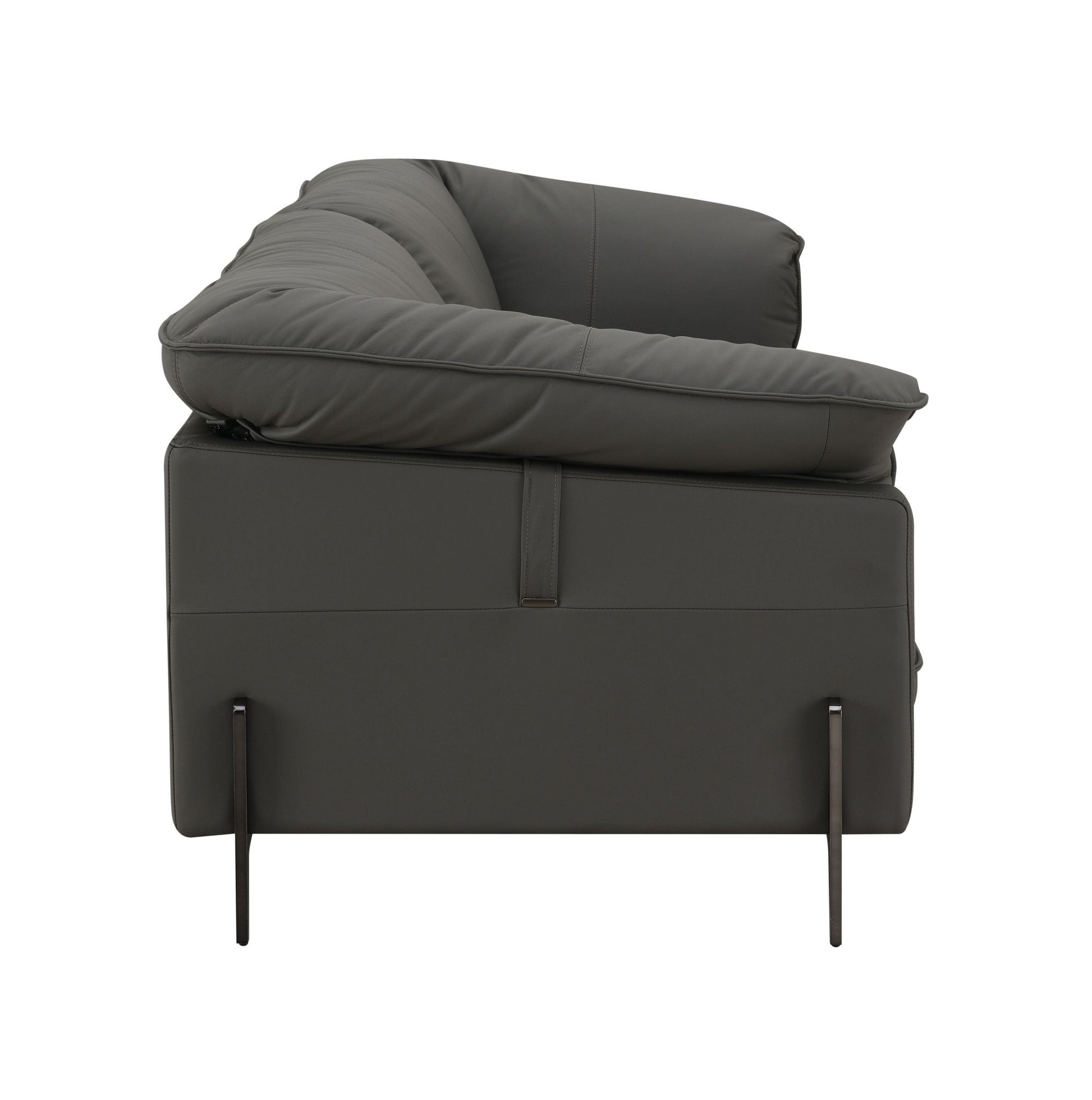 Tadi Black Top Grain Leather Loveseat - 1st Choice Furniture Direct