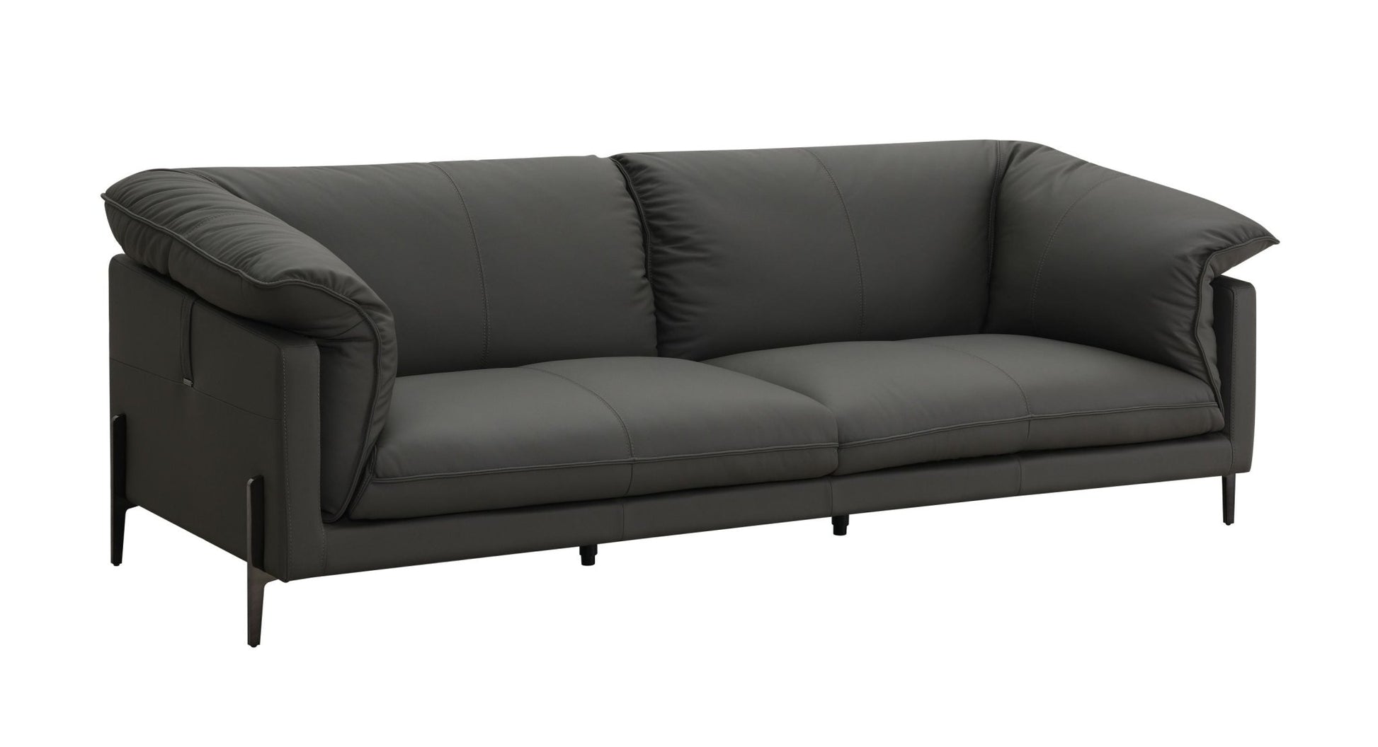 Tadi Black Top Grain Leather Loveseat - 1st Choice Furniture Direct