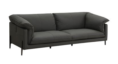 Tadi Black Top Grain Leather Loveseat - 1st Choice Furniture Direct
