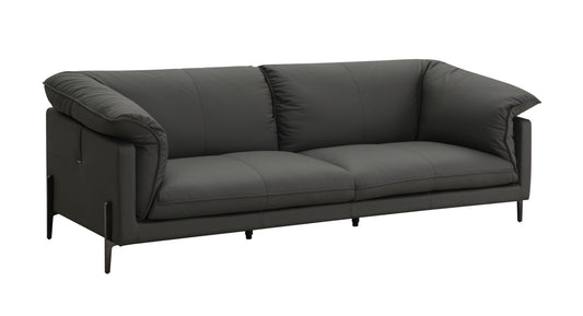 Tadi Black Top Grain Leather Loveseat - 1st Choice Furniture Direct