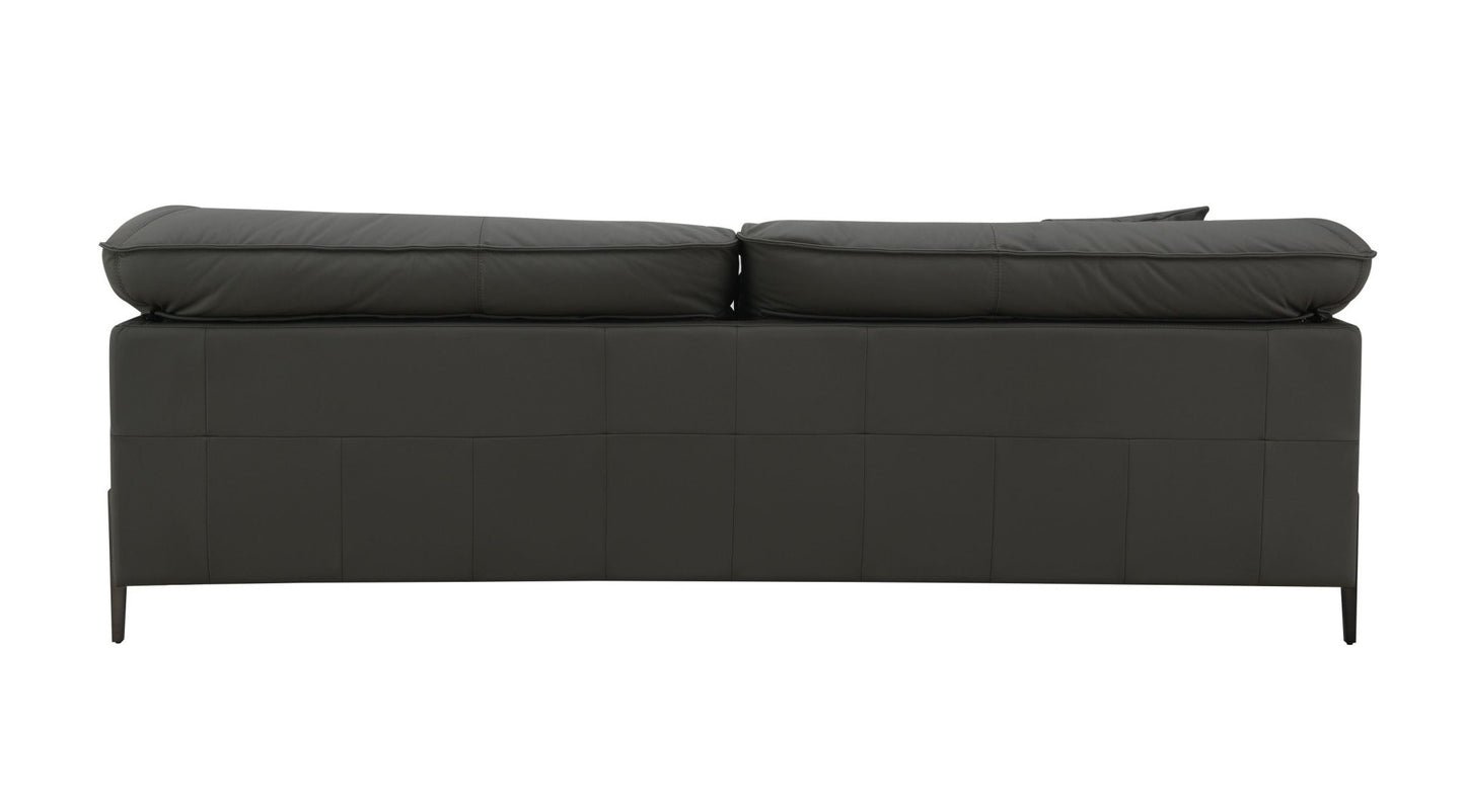 Tadi Black Top Grain Leather Loveseat - 1st Choice Furniture Direct