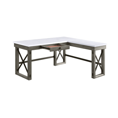 Talmar Marble Top & Weathered Gray Finish Writing Desk W/Lift Top - 1st Choice Furniture Direct