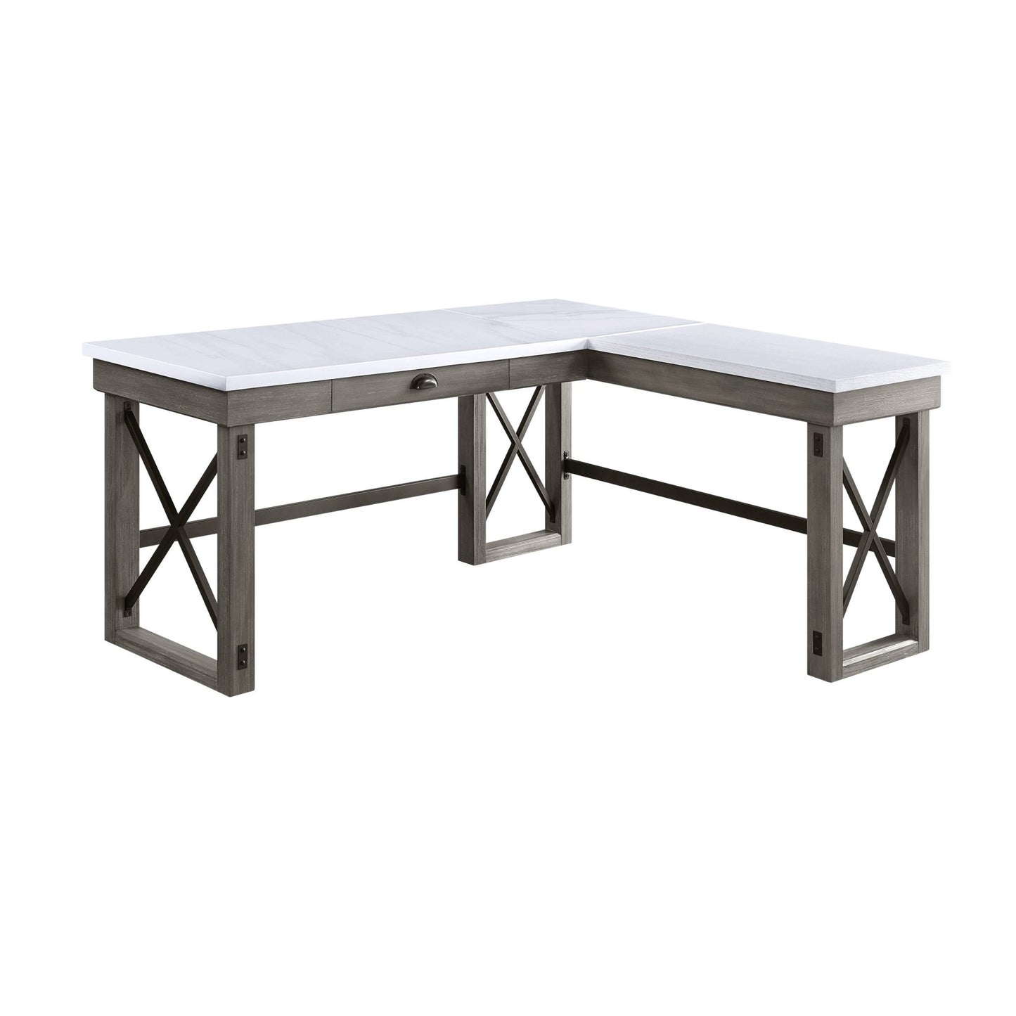 Talmar Marble Top & Weathered Gray Finish Writing Desk W/Lift Top - 1st Choice Furniture Direct