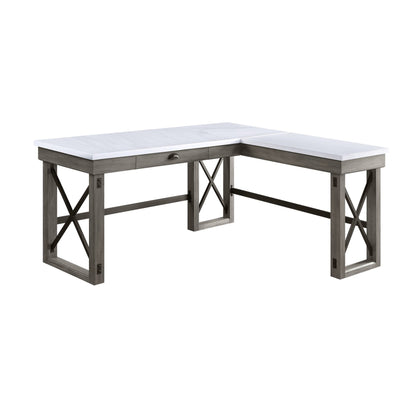 Talmar Marble Top & Weathered Gray Finish Writing Desk W/Lift Top - 1st Choice Furniture Direct