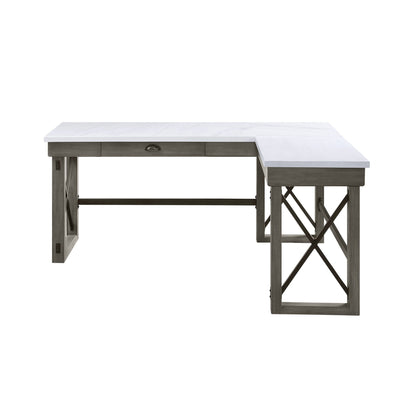 Talmar Marble Top & Weathered Gray Finish Writing Desk W/Lift Top - 1st Choice Furniture Direct