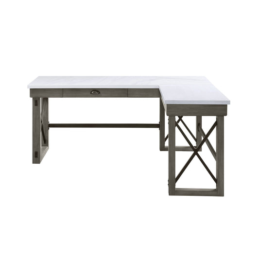 Talmar Marble Top & Weathered Gray Finish Writing Desk W/Lift Top - 1st Choice Furniture Direct