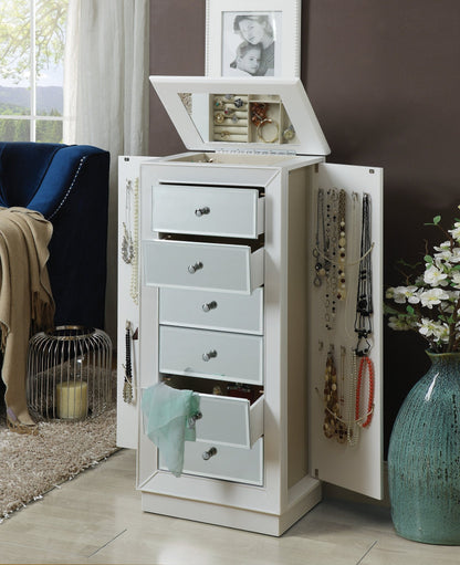 Talor White Finish Jewelry Armoire - 1st Choice Furniture Direct