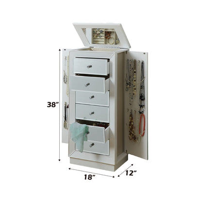 Talor White Finish Jewelry Armoire - 1st Choice Furniture Direct