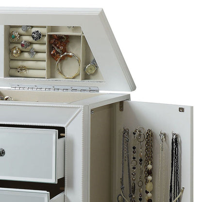 Talor White Finish Jewelry Armoire - 1st Choice Furniture Direct