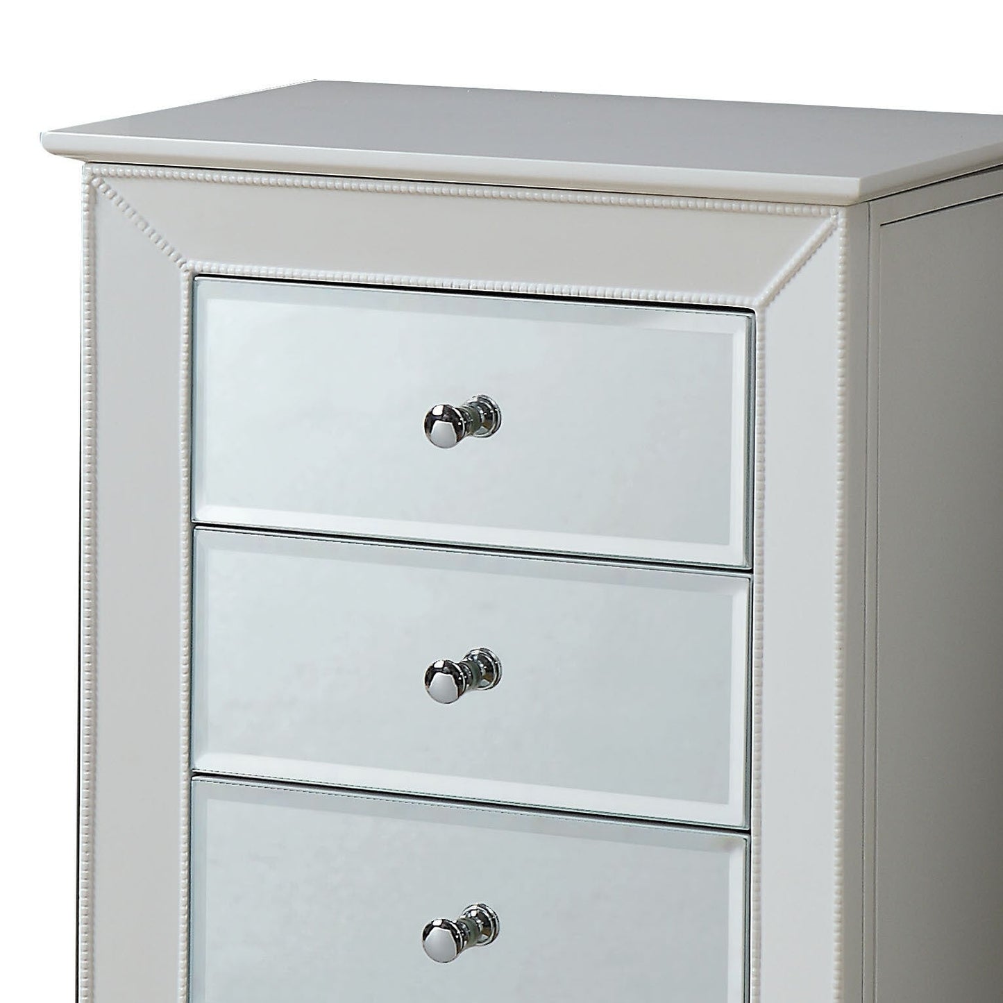 Talor White Finish Jewelry Armoire - 1st Choice Furniture Direct