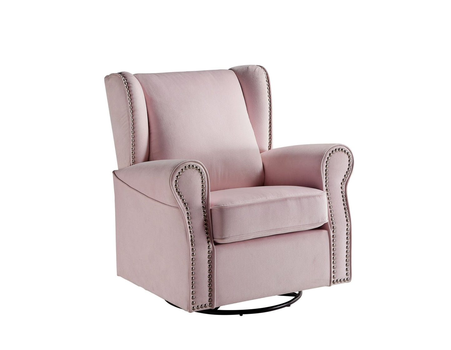 Tamaki Pink Fabric Glider Chair with Swivel - 1st Choice Furniture Direct