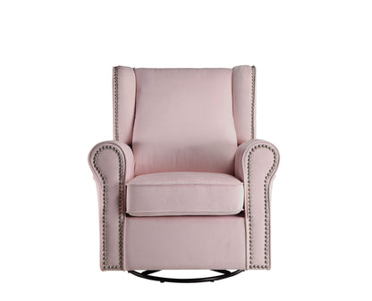 Tamaki Pink Fabric Glider Chair with Swivel - 1st Choice Furniture Direct