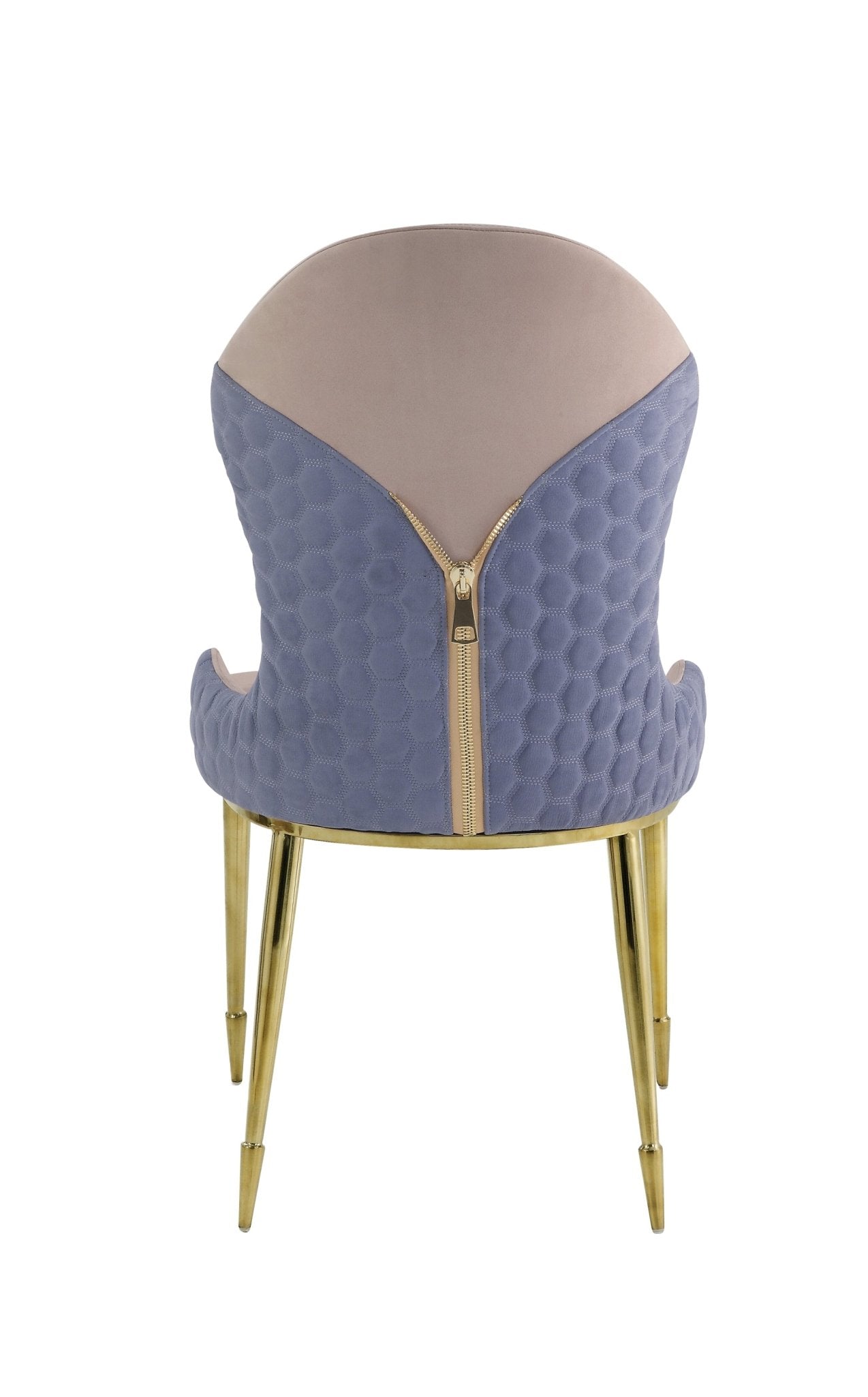 Tan & Lavender Upholstered Dining Chair with Gold Legs - 1st Choice Furniture Direct