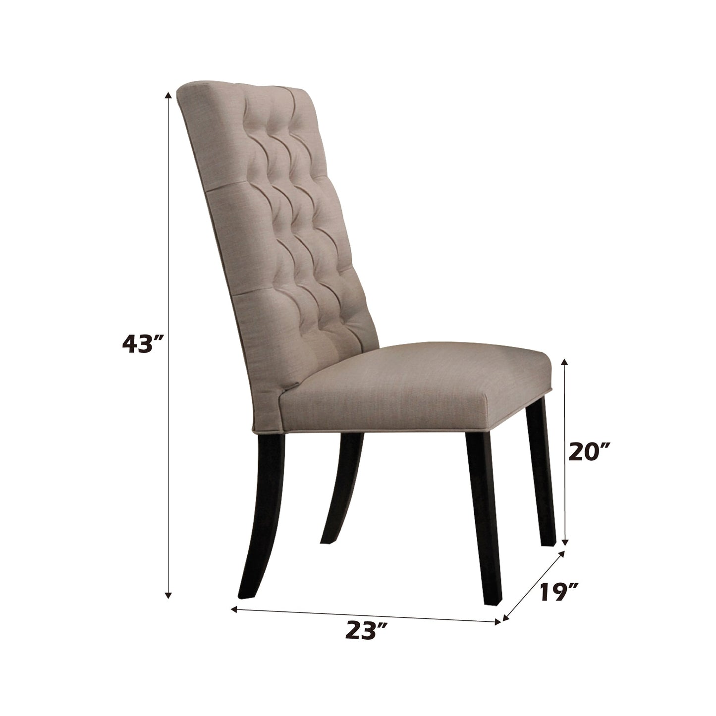 Tan Linen Parsons Dining Chair with Button Tufting - 1st Choice Furniture Direct