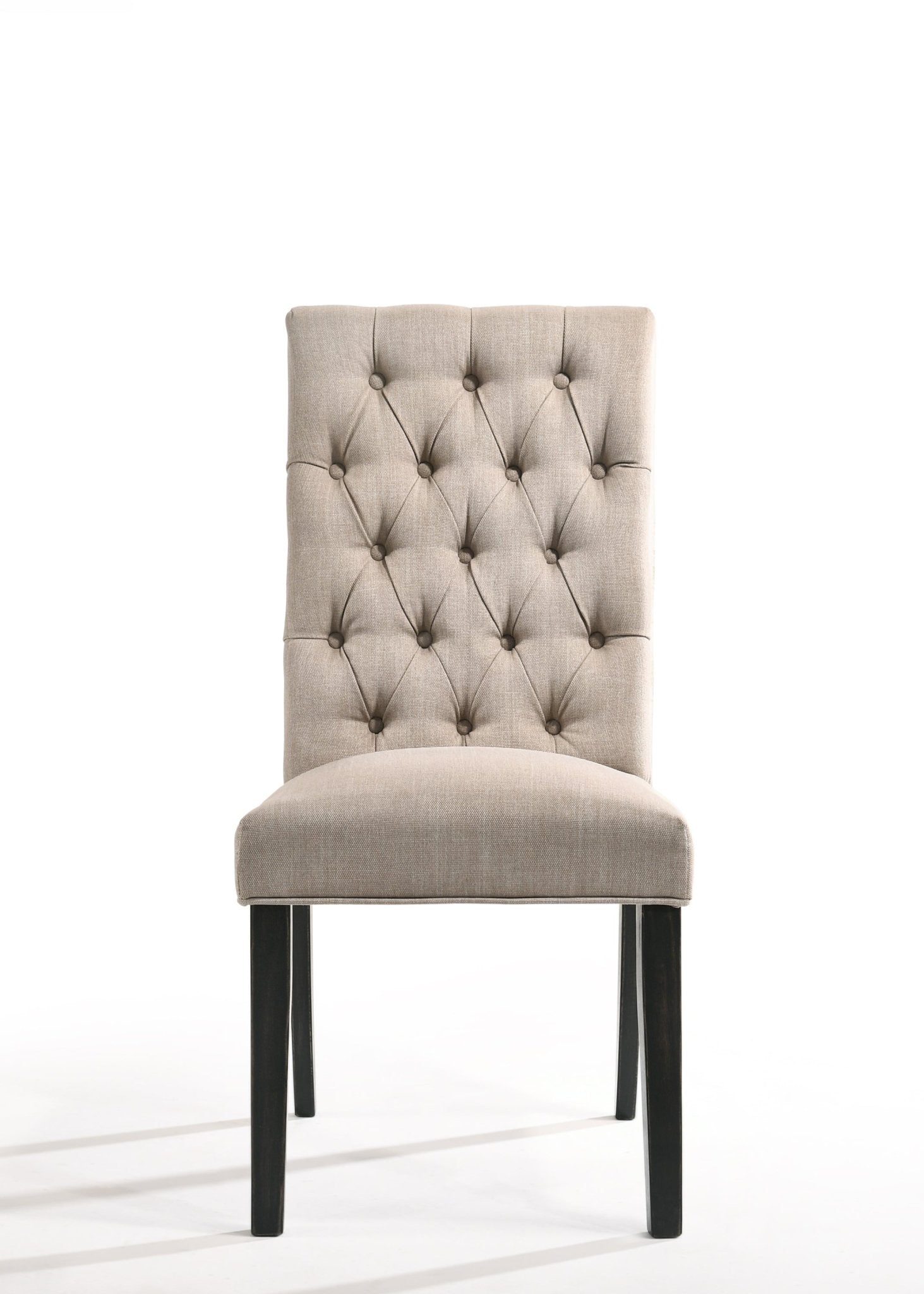 Tan Linen Parsons Dining Chair with Button Tufting - 1st Choice Furniture Direct