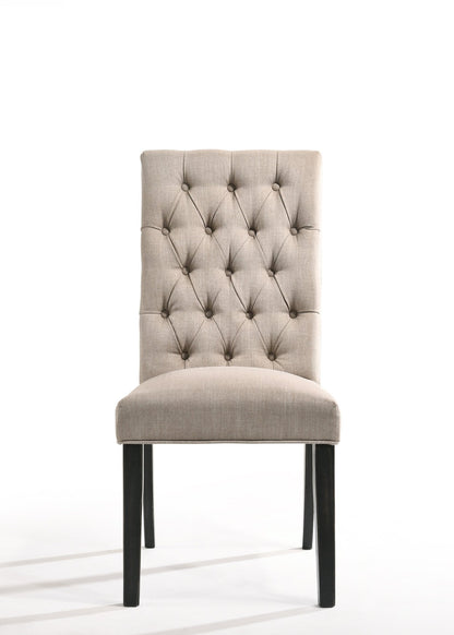 Tan Linen Parsons Dining Chair with Button Tufting - 1st Choice Furniture Direct