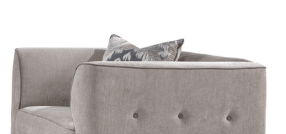 Tan Velvet Accent Chair with Button Tufting & Shelter Arms - 1st Choice Furniture Direct