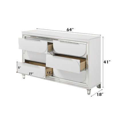 Tarian Pearl White Finish Dresser - 1st Choice Furniture Direct
