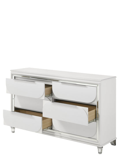Tarian Pearl White Finish Dresser - 1st Choice Furniture Direct