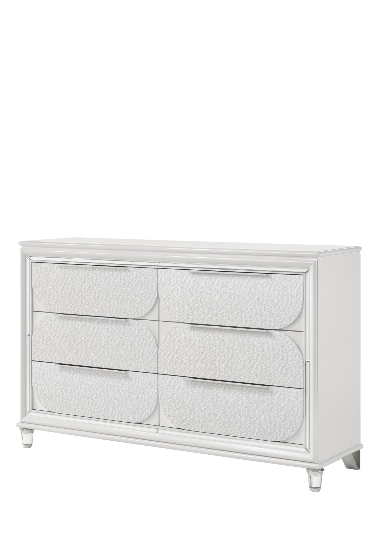Tarian Pearl White Finish Dresser - 1st Choice Furniture Direct