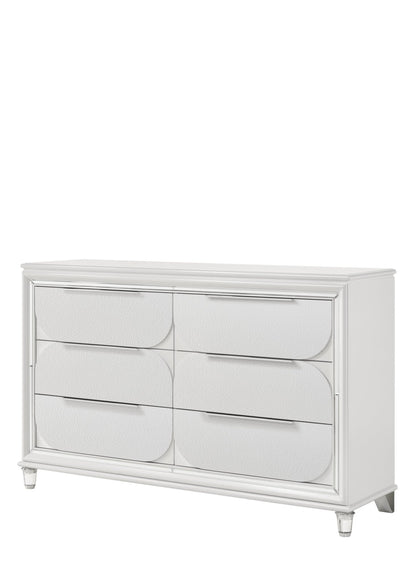 Tarian Pearl White Finish Dresser - 1st Choice Furniture Direct