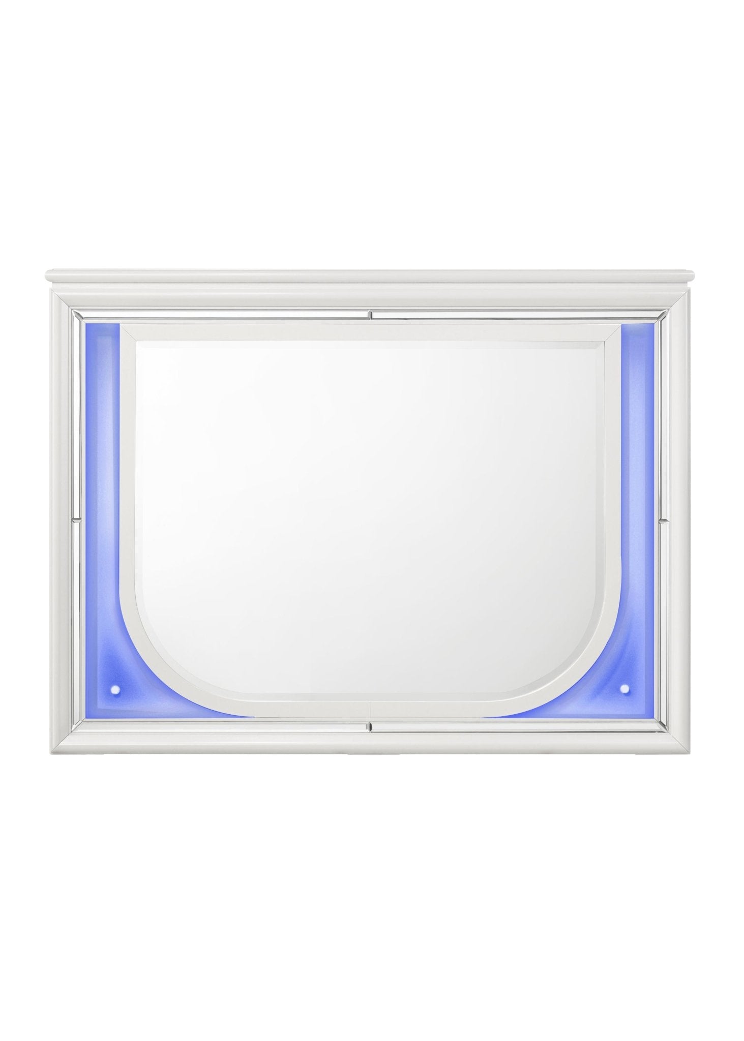 Tarian Pearl White Finish Mirror W/Led - 1st Choice Furniture Direct