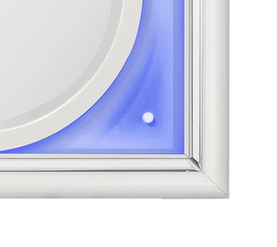 Tarian Pearl White Finish Mirror W/Led - 1st Choice Furniture Direct