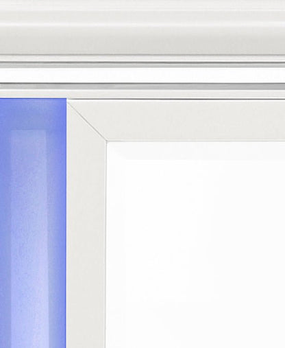 Tarian Pearl White Finish Mirror W/Led - 1st Choice Furniture Direct