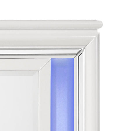 Tarian Pearl White Finish Mirror W/Led - 1st Choice Furniture Direct