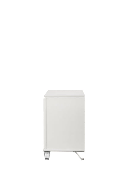 Tarian Pearl White Finish Nightstand - 1st Choice Furniture Direct