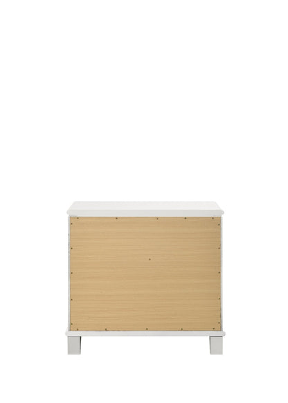 Tarian Pearl White Finish Nightstand - 1st Choice Furniture Direct